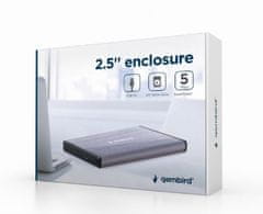 Gembird EE2-U3S-3-LG USB3.0 mini 2,5" svetlo sivo aluminjasto prenosno ohišje za trdi disk