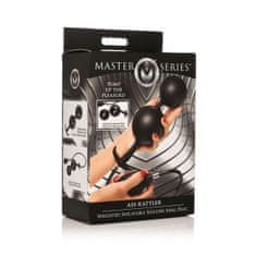 Master Series Napihljivi silikonski analni kroglici, črni
