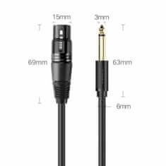 Ugreen kabel AVDIO 6,35M - XLR (Ž) mikrofonski 2m 20719 AV131