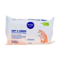 Nivea Baby Soft & Cream Cleanse & Care Wipes čistilni in negovalni vlažilni robčki 57 kos