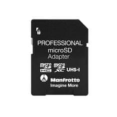 Manfrotto Professional, 64GB, UHS-I, V30, U3, 90MB/s, microSDXC spominska kartica + SD adapter (MANPROMSD64) + GRATIS ČITALEC
