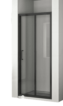 Armal Tuš preklopna vrata 80X190, črni mat profili, prozorno steklo, 6mm