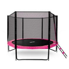 Aga Sport Pro trampolin 305 cm roza + zaščitna mreža + lestev