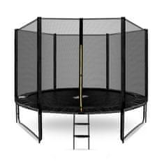 Aga Sport Pro Trampolin 305 cm črn + zaščitna mreža + lestev