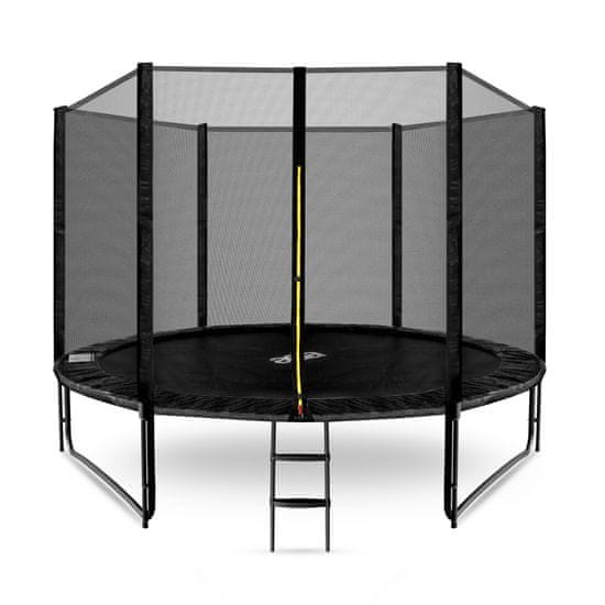 Aga Sport Pro Trampolin 305 cm črn + zaščitna mreža + lestev