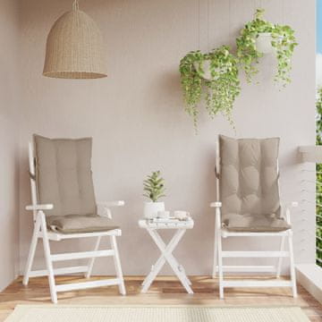 Vidaxl vidaXL Blazine za visok naslon za stol, 2 kosa, taupe, oxford