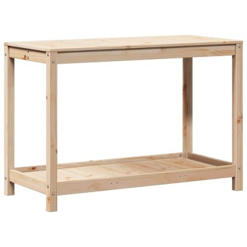 Vidaxl Miza za sajenje s polico 108x50x75 cm trdna borovina