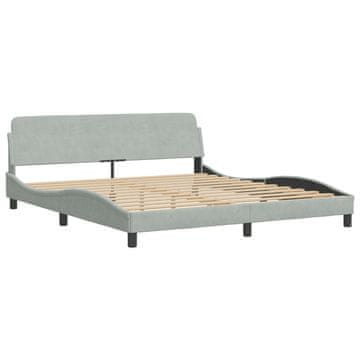 Vidaxl Posteljni okvir Dover svetlo siv 180x200 cm žamet