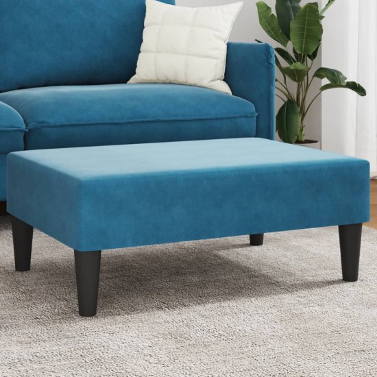 Greatstore Stolček za noge moder 77x55x31 cm žamet