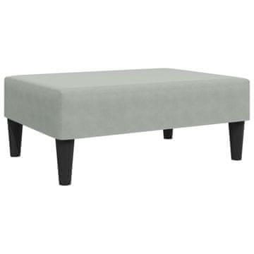 Vidaxl Stolček za noge svetlo siv 77x55x31 cm žamet