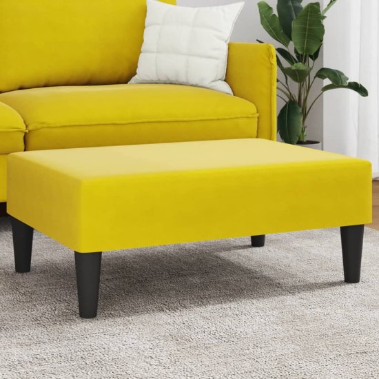 Greatstore Stolček za noge rumen 77x55x31 cm žamet