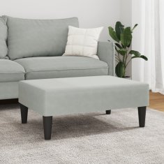 Greatstore Stolček za noge svetlo siv 77x55x31 cm žamet