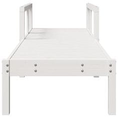 Greatstore Ležalnik bel 199,5x62x55 cm trdna borovina