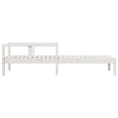 Greatstore Ležalnik bel 199,5x62x55 cm trdna borovina