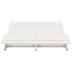Greatstore Ležalnik bel 205x110x31,5 cm trdna borovina