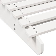 shumee Ležalnik bel 205x80x31,5 cm trdna borovina
