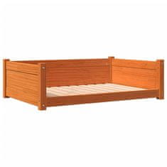 Greatstore Pasja postelja voščeno rjava 95,5x65,5x28 cm trdna borovina