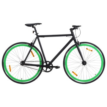 Greatstore Kolo z eno prestavo črno in zeleno 700c 51 cm