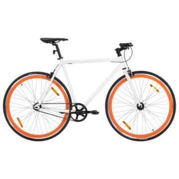 Greatstore Kolo z eno prestavo belo in oranžno 700c 51 cm