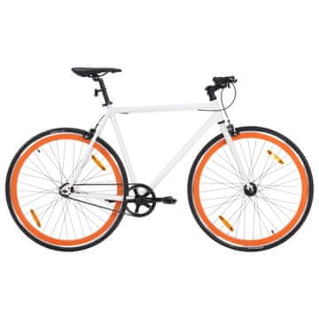 Greatstore Kolo z eno prestavo belo in oranžno 700c 59 cm