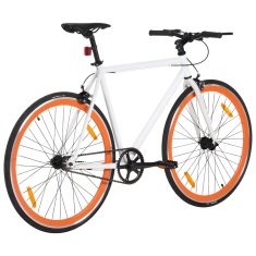 Greatstore Kolo z eno prestavo belo in oranžno 700c 55 cm