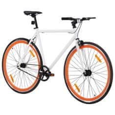 Greatstore Kolo z eno prestavo belo in oranžno 700c 59 cm