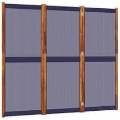 shumee Paravan 3-delni temno moder 210x180 cm