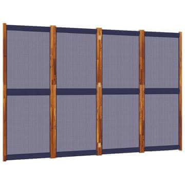 Vidaxl Paravan 4-delni temno moder 280x180 cm