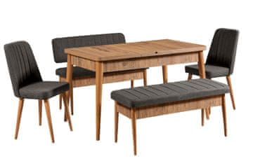 Woody Fashion Komplet mize in stolov (5 kosov)