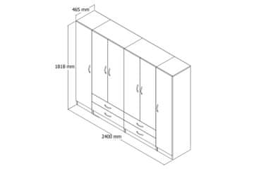 Woody Fashion Garderobna omara, GRD0801