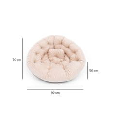 Woody Fashion Puf, Kiku Large - Kremasta