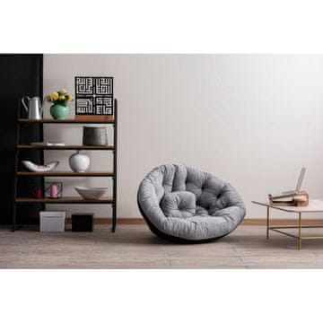 Woody Fashion Puf, Kiku Large - Siva