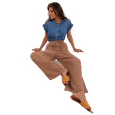 ITALY MODA Ženske hlače z žepi svetlo rjave barve DHJ-SP-8229.90_406794 Univerzalni