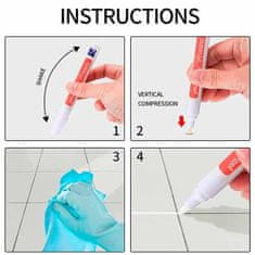 Netscroll Komplet 2 x svinčnik za barvanje fug, marker za poopravilo keramičnih fug, korekturno pisalo za obnovitev fug, vrnite belino vašim fugam, bela barva, CeramicTilePen