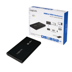 LogiLink UA0041B 2,5" SATA USB 2.0 Aluminium Black, ohišje za disk