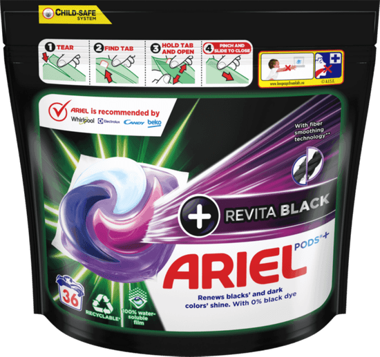 100% Ariel REVITA BLACK kapsule 36 kos.
