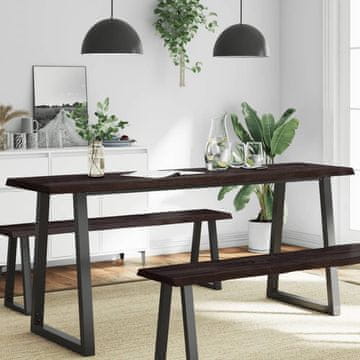 Vidaxl vidaXL Namizna plošča temno rjava 180x50x(2-6) cm lesena z naravnim robom