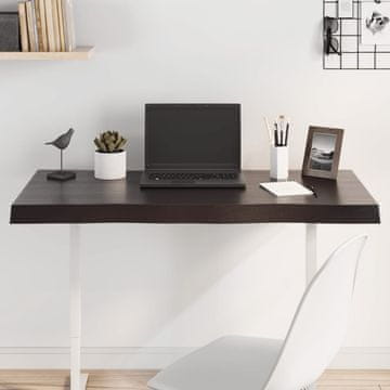 Vidaxl vidaXL Namizna plošča temno rjava 100x50x(2-6) cm lesena z naravnim robom
