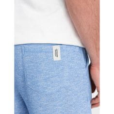 OMBRE Moške kratke hlače iz melanžne tkanine LOOSE FIT svetlo modre barve MDN124755 XL