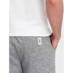 OMBRE Moške kratke hlače LOOSE FIT iz melanžirane sive tkanine MDN124756 M