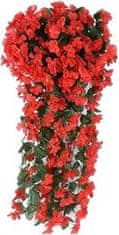 Netscroll Umetne cvetlične viseče rože, umetno viseče cvetje z naravnim izgledom za zunanjo ali notranjo uporabo, za teraso, vrt, balkon, poroke, zabave, hodnik, 80cm, rdeče barve, HangingFlowers