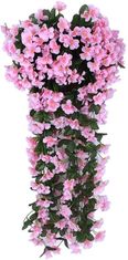 Netscroll Umetne cvetlične viseče rože, umetno viseče dvetje z naravnim izgledom za zunanjo ali notranjo uporabo, za teraso, vrt, balkon, poroke, zabave, hodnik, 80cm, roza barve, HangingFlowers