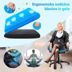 Homey Gel blazina za pravilno in udobnejše sedenje | Ergonomska oblika | Sedežna ortopedska opora | Medicinski gel