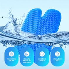 BESTMART Gel blazina za pravilno in udobnejše sedenje | Ergonomska oblika | Sedežna ortopedska opora | Medicinski gel