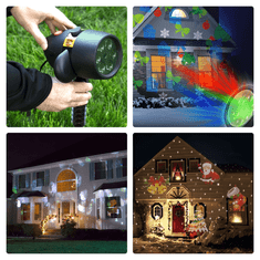 Homey Zunanji in notranji projektor | 12 različnih motivov | Barvni vzorci | Zabavne projekcije za vse priložnosti
