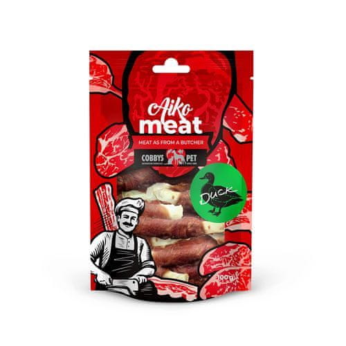 COBBYS PET AIKO Meat palica iz bivoljega usnja z račjim mesom 100 g