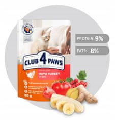 Club4Paws Premium mokra hrana za mačke s puranom v želeju 24x80g