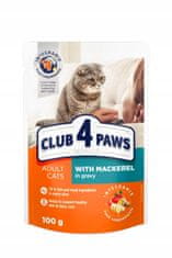 Club4Paws Premium mokra hrana za mačke s skušo v omaki 24x100g