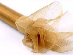 PartyDeco Organza bleščeča, zlata, 0,36 x 9 m 1 kos