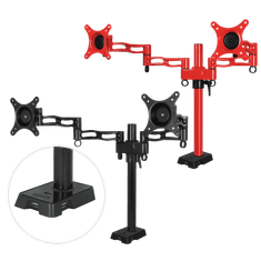 Arctic Z2 rdeča - roka za dva monitorja z USB vozliščem inte